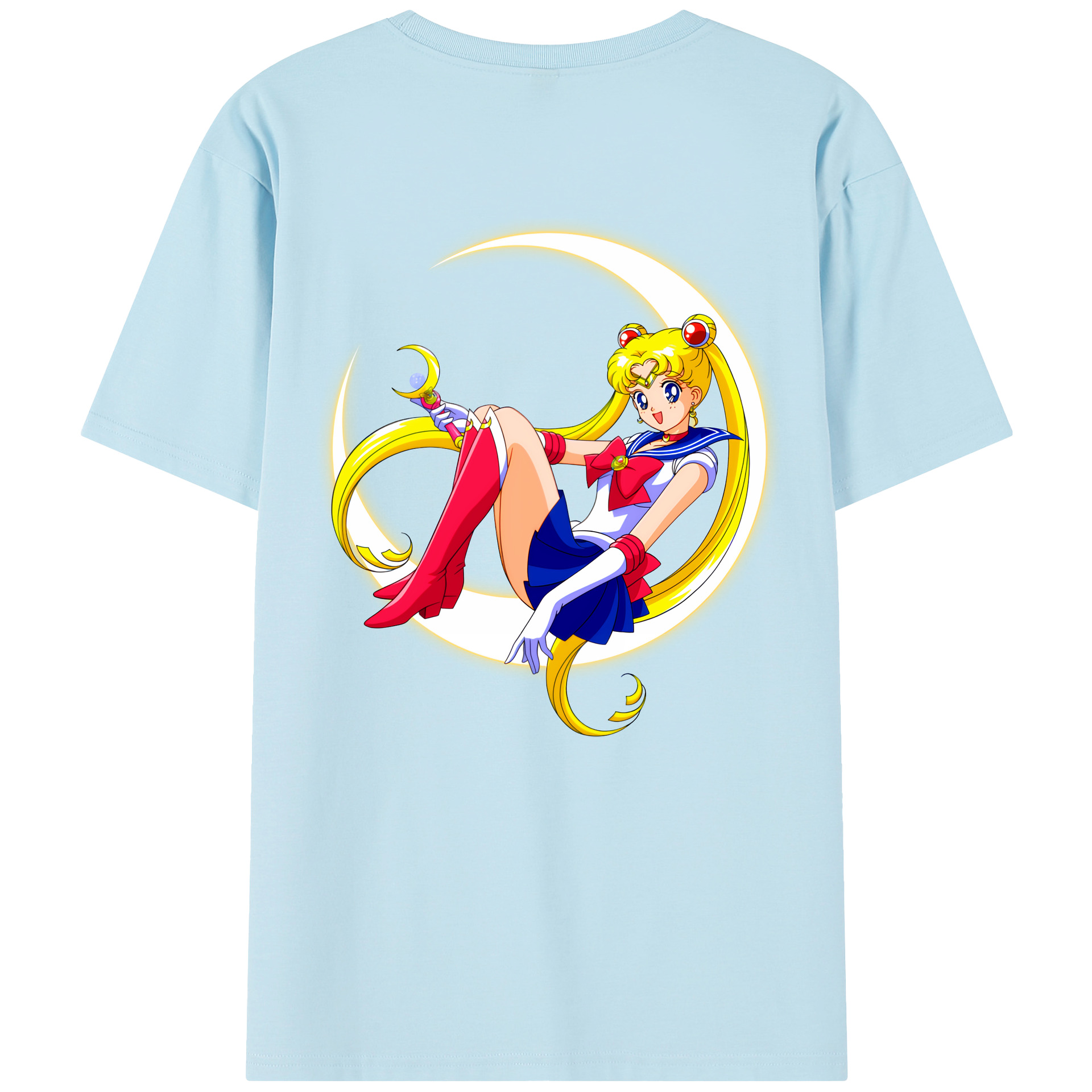 （画像用） 美少女戦士セーラームーン 月野 うさぎ つきの うさぎ Sailor Moon Tsukino Usagi 綿100％半袖Tシャツ（背面プリント）